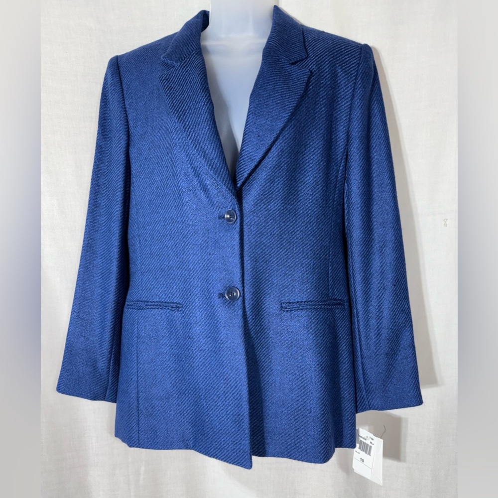 Nicole Summers Elegant wool blend Women's Blue Blazer Size 10